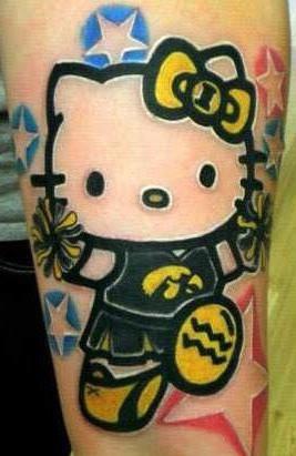 Tattoos - Iowa Hawkeye Hello Kitty - 140963