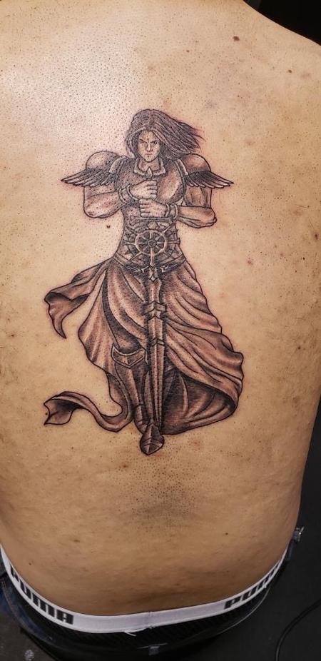 Blake Ohrt - Guardian angel tattoo