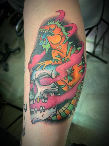 Tattoos - Skull lizard - 144783