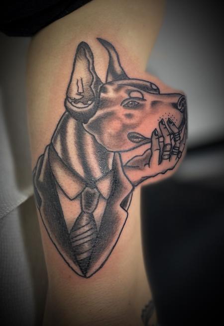 Tattoos - Business Doberman - 143823