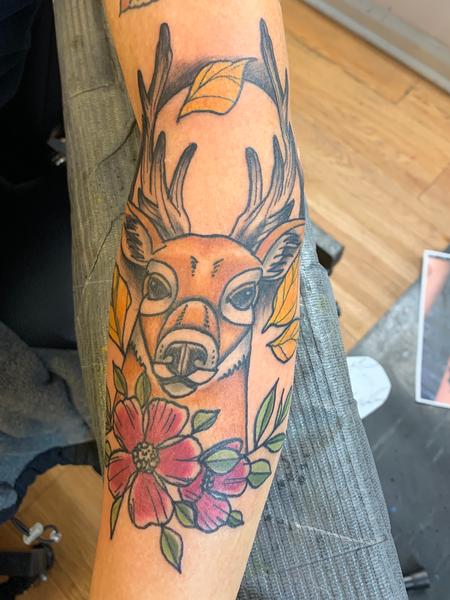 Tattoos - Neotraditional deer - 140618