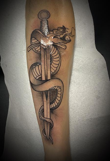 Tattoos - Snake and Dagger - 139981