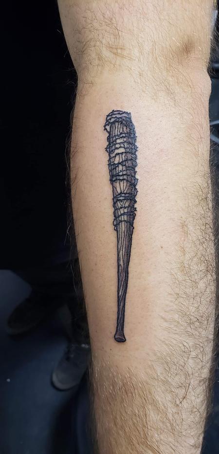 Tattoos - Bat with barbed wire/ Lucille bat - 141319