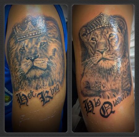Tattoos - King and Queen Lion - 138112