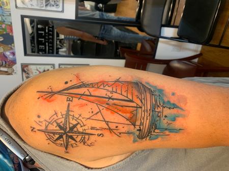 Tattoos - Watercolor sailboat  - 142284