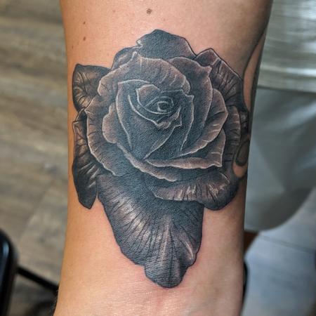 Tattoos - Black and Grey Rose  - 139424