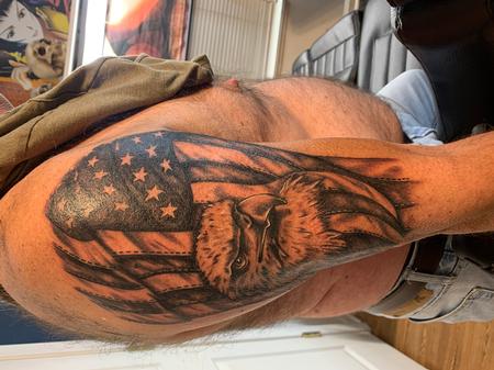 Tattoos - American flag and eagle - 141239