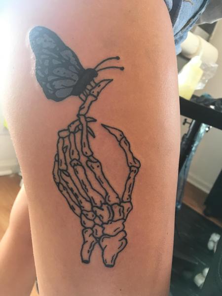 Tattoos - Skeleton hand butterfly - 139811