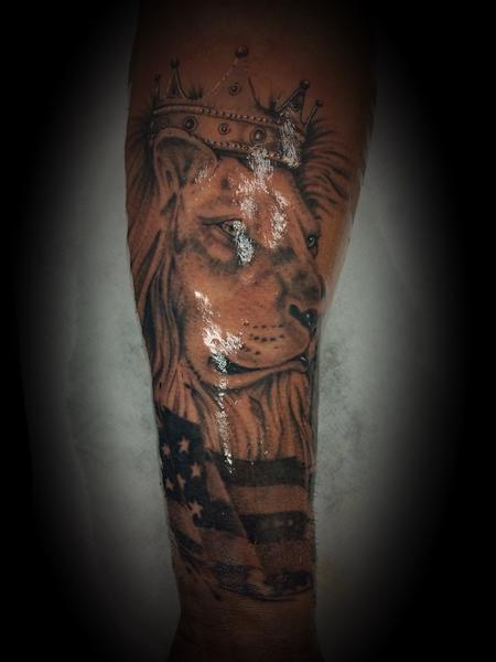 Tattoos - Lion and flag - 137588