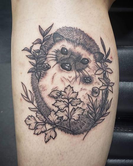 Blake Ohrt - Hedgehog portrait tattoo