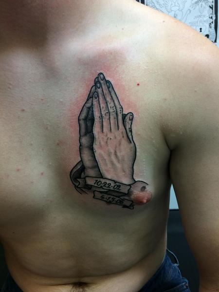 Jon Morrison (MADISON) - Black and grey praying hands 