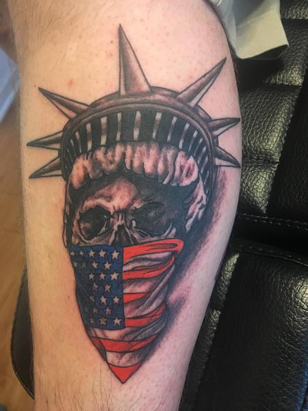 Tattoos - Skull Statue of Liberty  - 139804
