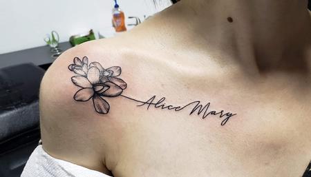 Tattoos - Flower with name - 141329