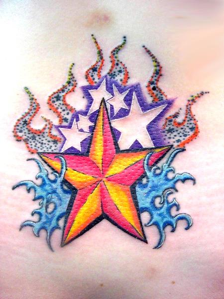 Tattoos - Stars, Flames, and Waves - 140980