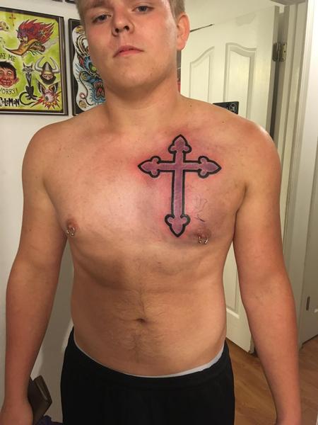 Tattoos - Cross outline - 139958