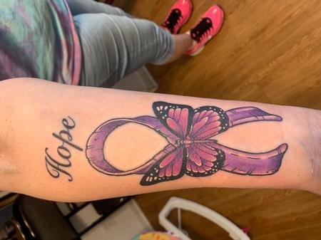 Tattoos - Cancer ribbon - 142056