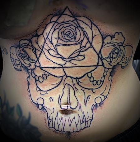 Ray Sorro - Geometric rose skull