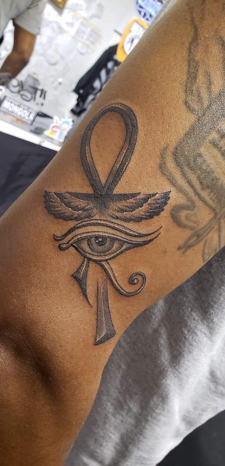 Blake Ohrt (MADISON) - Ankh tattoo eye of Horus 