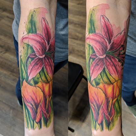 Art Immortal Tattoo : Tattoos : Jeff Hamm : Lily watercolor