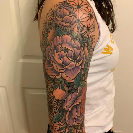 Tattoos - Peony mandala geometric  - 140146