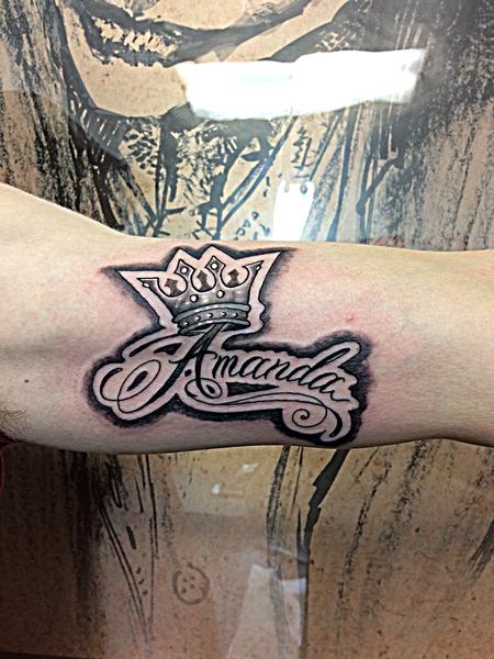 Tattoos - Crown w/ script - 137581