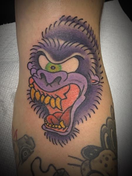 Tattoos - Grape Ape Tattoo Purple Gorilla  - 140529