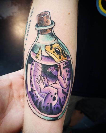 Tattoos - Lizard in a bottle - 142583