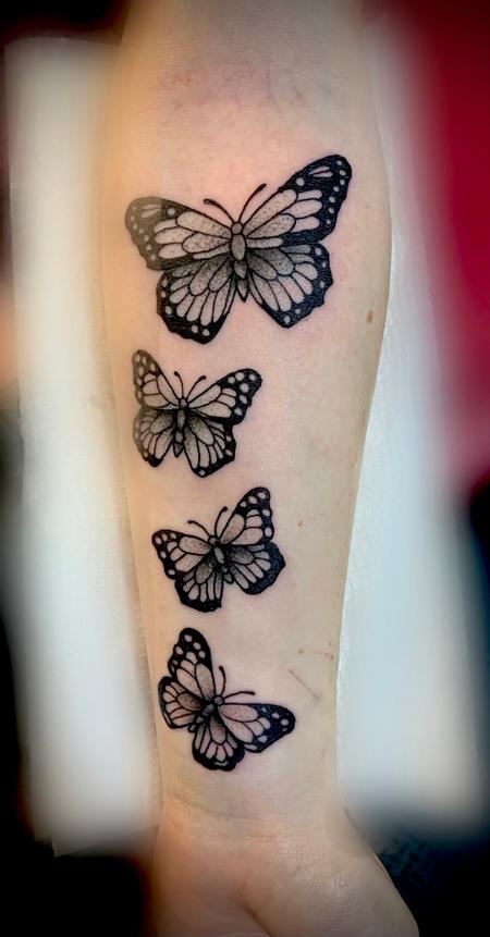 Beautiful Butterflies Color Ink Half Sleeve Tattoo