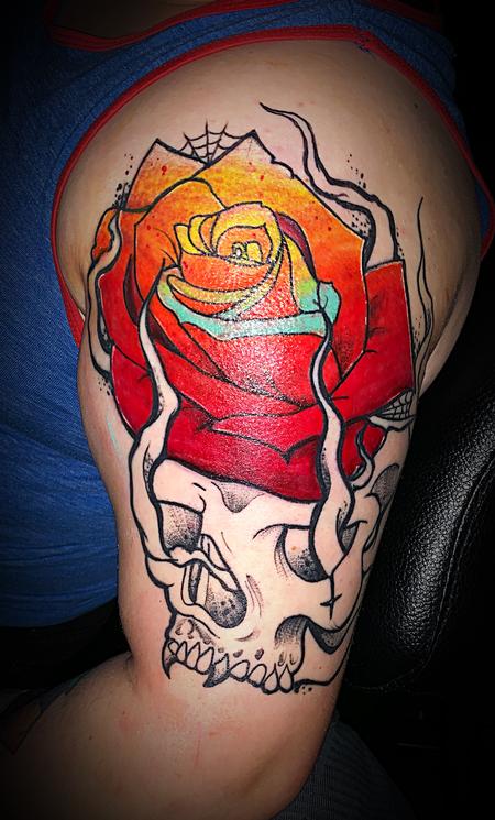 Tattoos - Rose skull - 138124