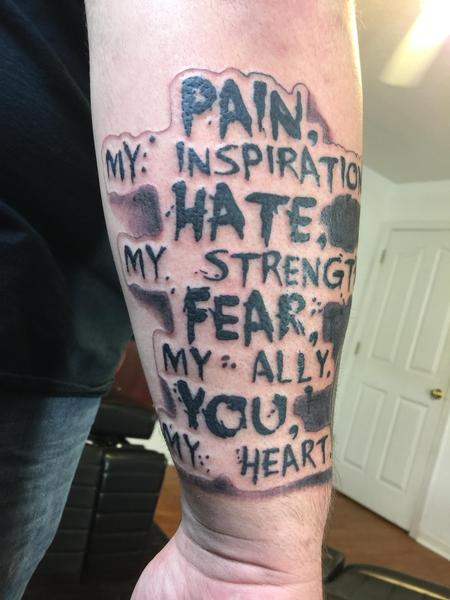 Tattoos - Painful lettering  - 130407