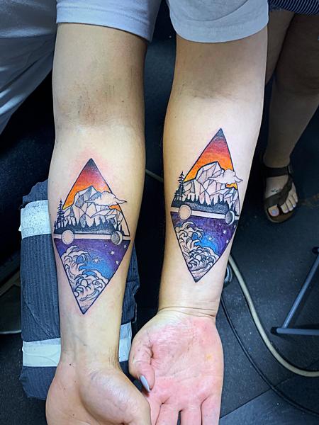 Tattoos -  Waves and mountains  - 139993