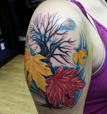 Tattoos - Tree and Leaves, In Progress - 140998
