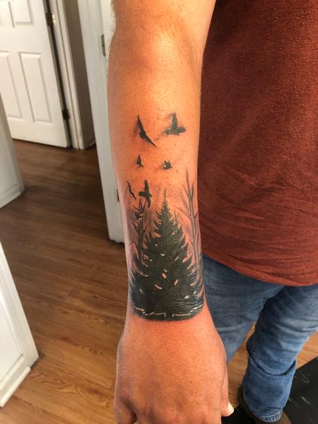 Howard Bell - Trees and birds cover-up (forgot the beofe pic!!)