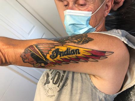 Howard Bell (PORTLAND) - Indian Motorcycle Logo 10 days into healing