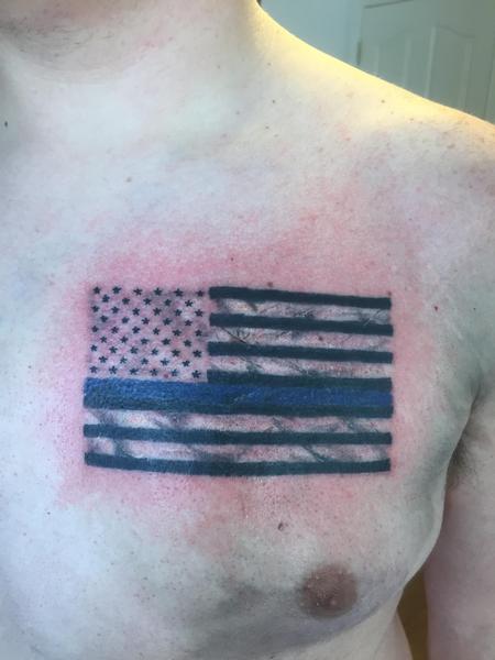 Tattoos - Thin blue line flag - 125169