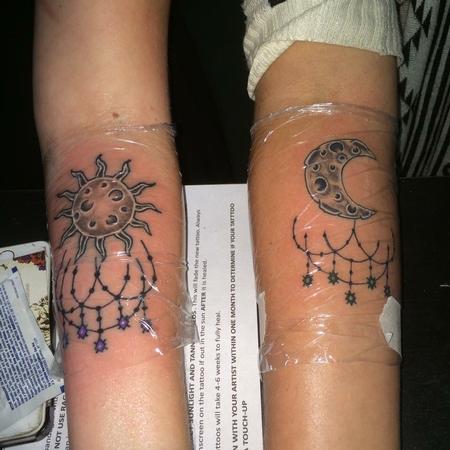 Jon Morrison - sun and moon matching tattoos