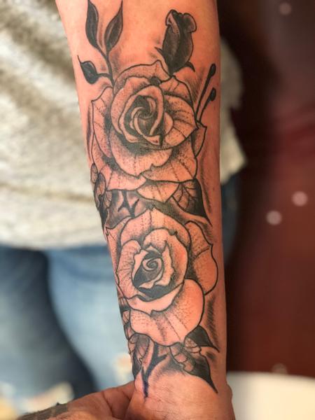 Tattoos - stipple roses - 133671