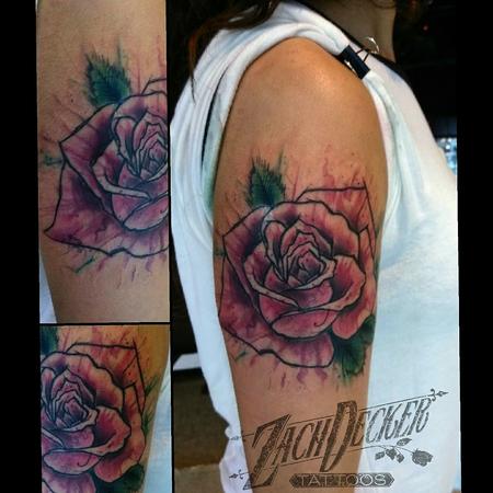 Tattoos - Watercolor Splash Rose - 131105