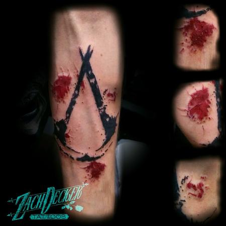 Tattoos - Watercolor/Trash Polka Assassin's Creed Logo - 131103