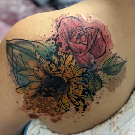Tattoos - Watercolor flower  - 144702