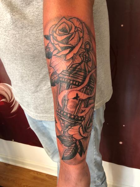 Tattoos - lanterns n roses - 134107