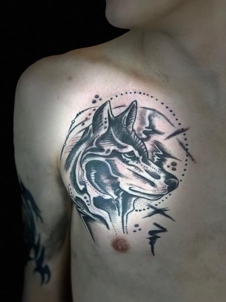 Tattoos - wolf stipple - 134451