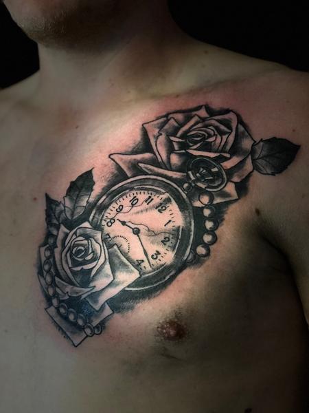 Tattoos - roses and time - 138136