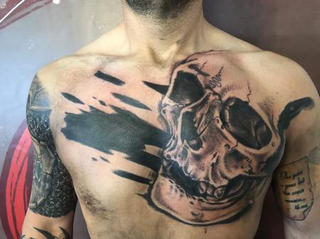 Jaisy Ayers - skull chest piece 