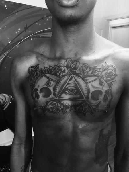 Tattoos - Chest skulls - 123426