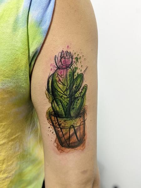 Tattoos - Watercolor cactus - 142610