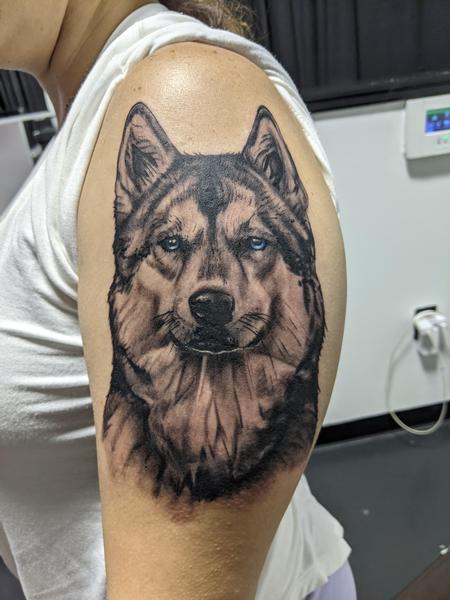 Jeff Hamm (MADISON) - Wolf tattoo