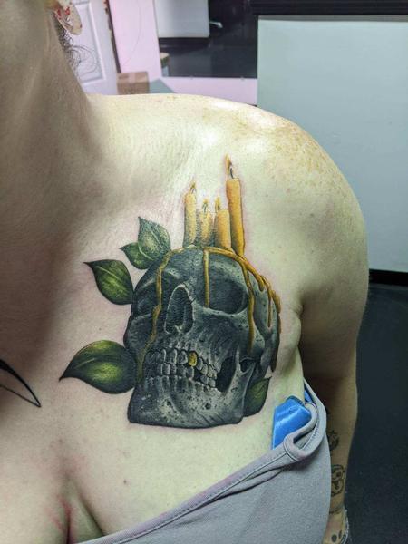 Tattoos - Skull candle - 145457