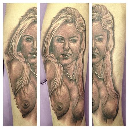 Tattoos - realistic black and gray portrait tattoo - 64512