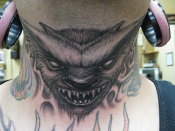 Tattoos - Throat Tattoo - 39444